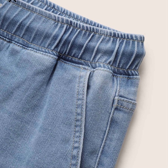 Light Denim Elastic Waist Drawstring Shorts Plus 30/6X - Picture 6 of 7